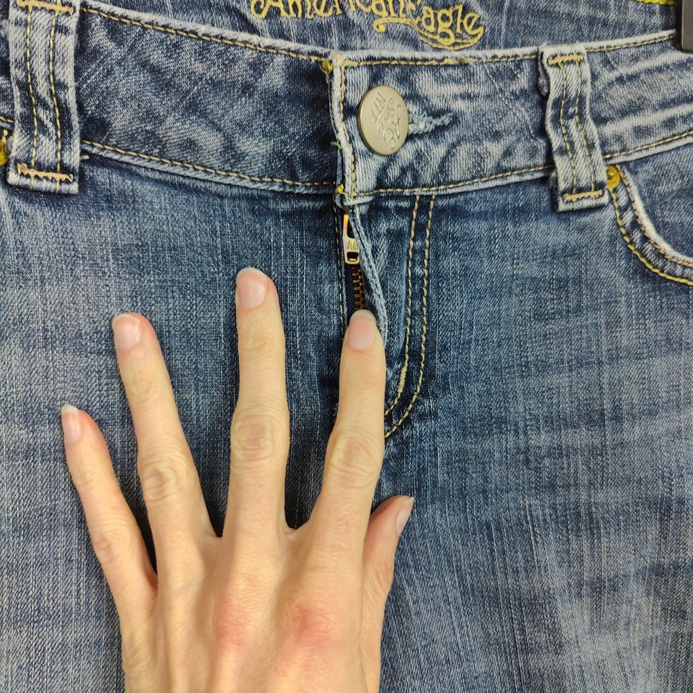 Vintage Y2K American Eagle Boyfriend 77 Jeans Womens 8 Short Low Rise Bootcut - Picture 6 of 16